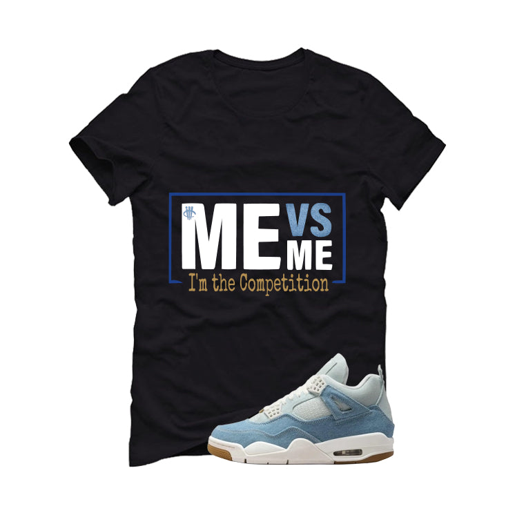 Air Jordan 4 Denim Worn Blue Black T-Shirt (Me Vs Me)| illcurrency