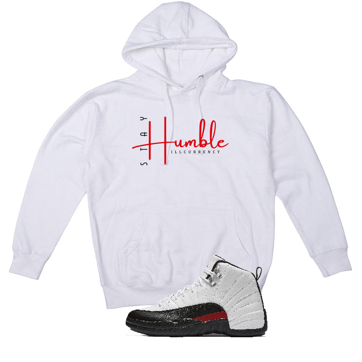 Air Jordan 12 “Red Taxi” | illcurrency White T-Shirt (Stay Humble)