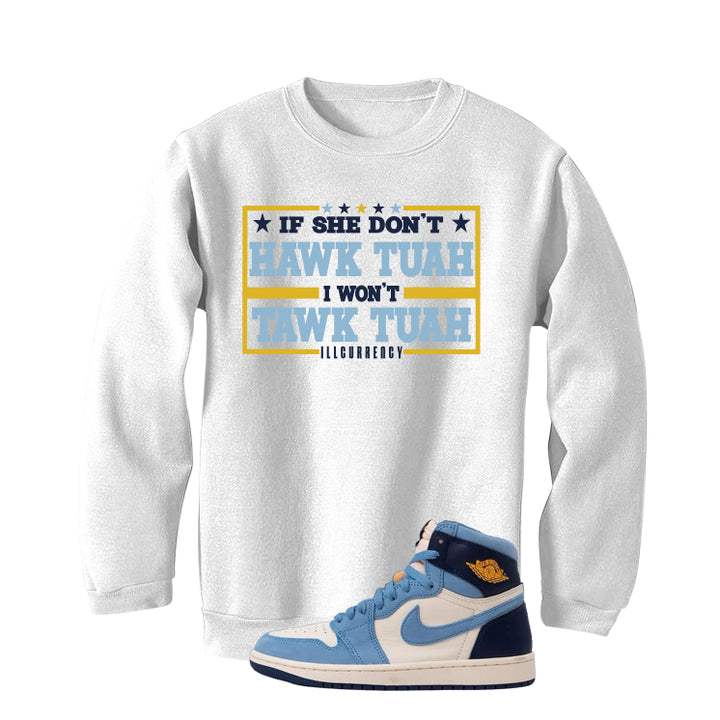 Air Jordan 1 High OG WMNS First in Flight White T-Shirt (Hawk Tuah)| illcurrency