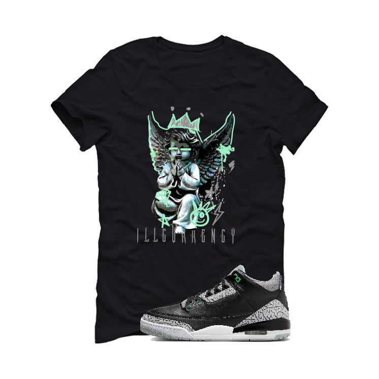 Air Jordan 3 “Green Glow” | illcurrency Black T-Shirt (Graffiti Angel)