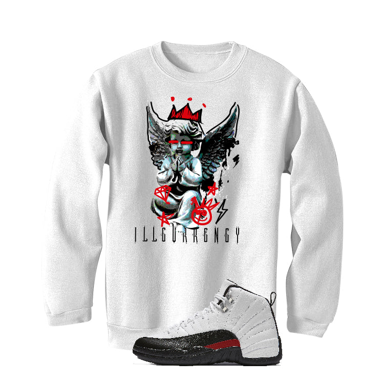 Air Jordan 12 “Red Taxi” | illcurrency White T-Shirt (Graffiti Angel)