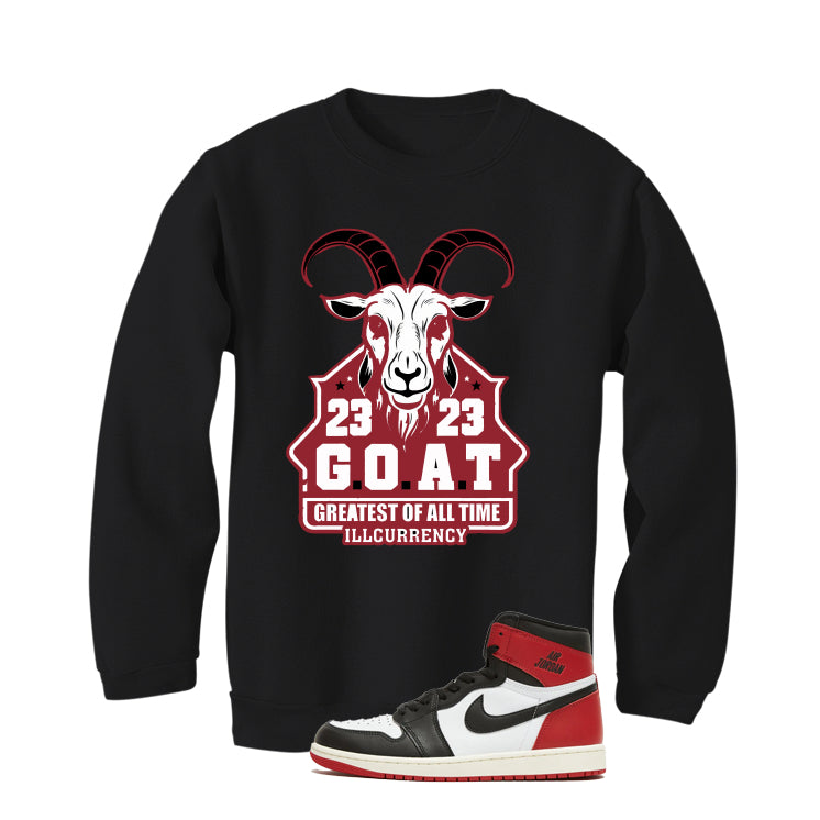 Air Jordan 1 High OG Black Toe Reimagined Black T-Shirt (GOAT 23)| illcurrency