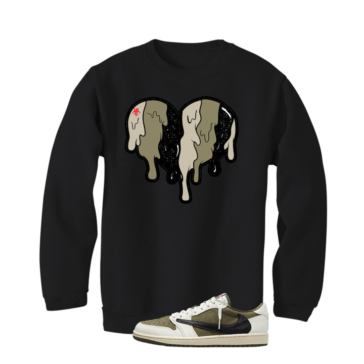 Travis Scott x Air Jordan 1 Low OG | illcurrency Black T-Shirt (Heart)