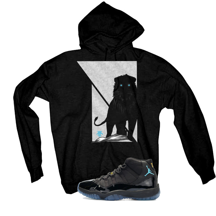 Air Jordan 11 Gamma Blue Matching T-Shirt, Sweatshirts & Hoodies Black T-Shirt (Lion)| illcurrency