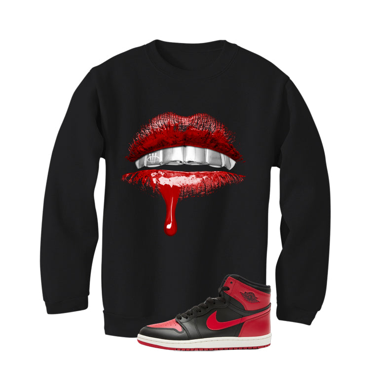 Air Jordan 1 High ’85 Bred Black T-Shirt (Lips)| illcurrency