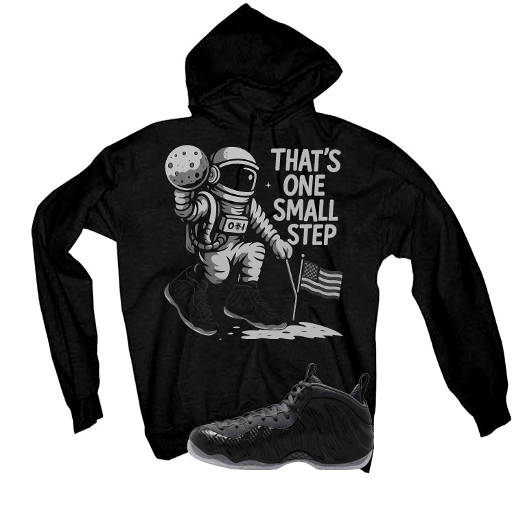 NIKE FOAMPOSITE ONE CARBON FIBER Matching T-Shirt, Sweatshirts & Hoodies Black T-Shirt (One Small Step)| illcurrency