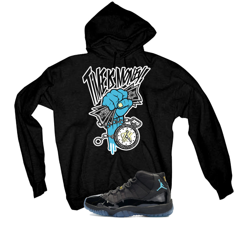 Air Jordan 11 Gamma Blue Matching T-Shirt, Sweatshirts & Hoodies Black T-Shirt (Time Is Money)| illcurrency