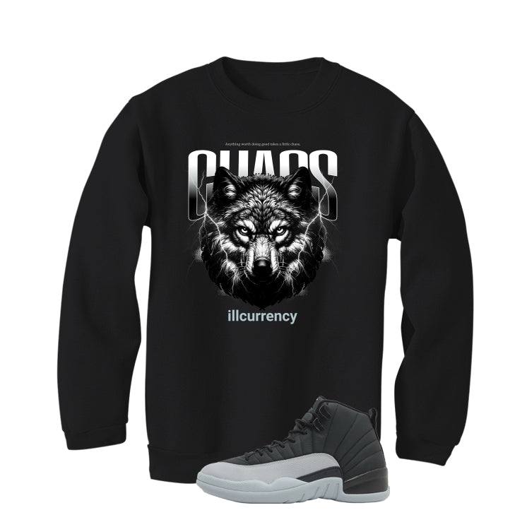 Air Jordan 12 Black/Wolf Grey Black T-Shirt (Chaos)| illcurrency