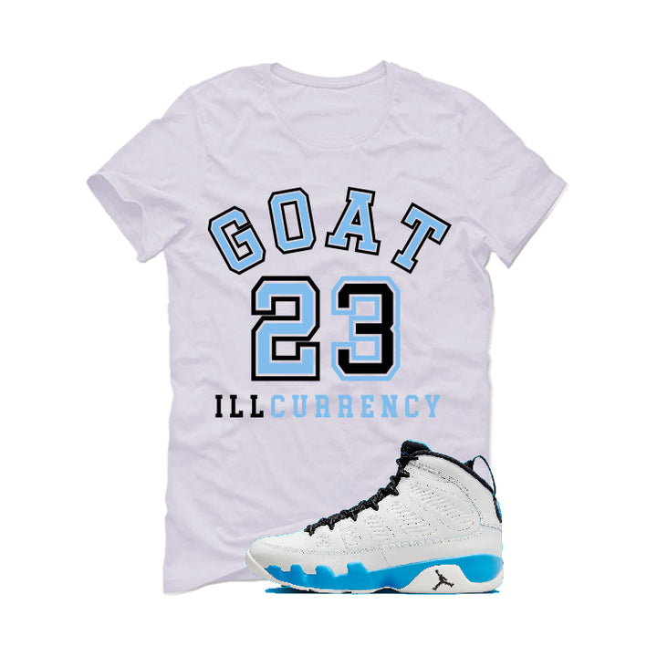 Air Jordan 9 “Powder Blue” | illcurrency White T-Shirt (GOAT 23)