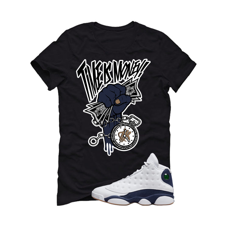 Air Jordan 13 Midnight Navy Black T-Shirt (Time Is Money)| illcurrency