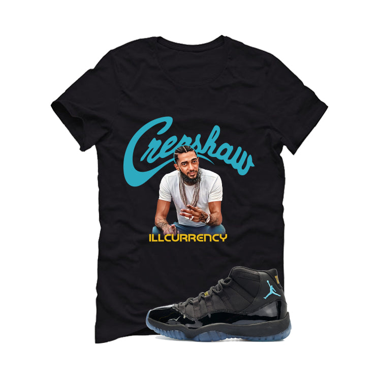 Air Jordan 11 Gamma Blue Matching T-Shirt, Sweatshirts & Hoodies Black T-Shirt (Crenshaw)| illcurrency