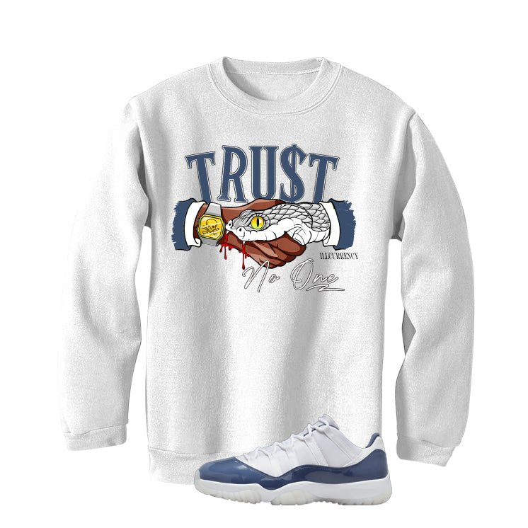 Air Jordan 11 Low Diffused Blue White T-Shirt (TRUST NO ONE)| illcurrency