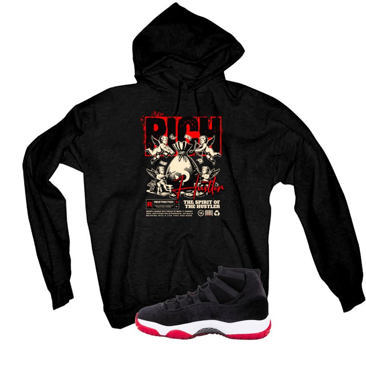 Air Jordan 11 Bred Velvet Black T-Shirt (Rich Hustler)| illcurrency