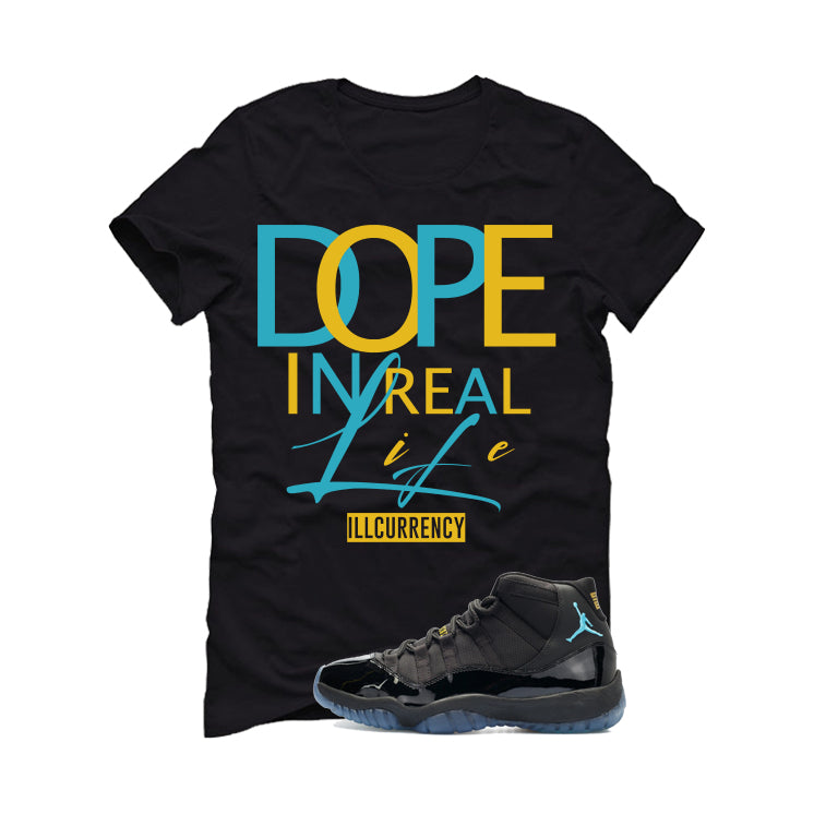Air Jordan 11 Gamma Blue Matching T-Shirt, Sweatshirts & Hoodies Black T-Shirt (DOPE)| illcurrency