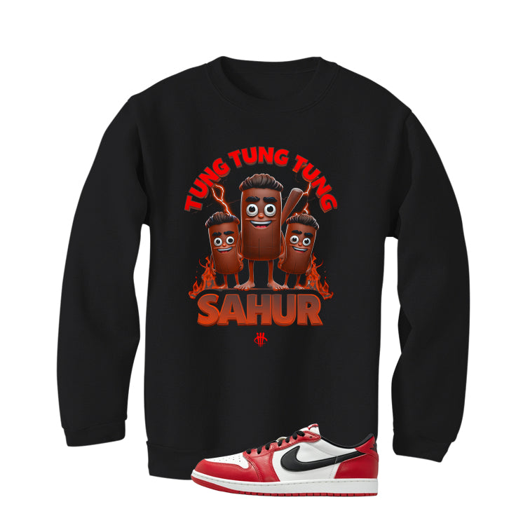 Air Jordan 1 Low OG Chicago Matching T-Shirt, Sweatshirts & Hoodies Black T-Shirt (Tung Tung Tung)| illcurrency