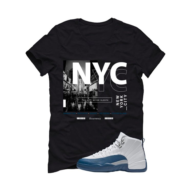 Air Jordan 12 French Blue Black T-Shirt (City Never Sleeps)| illcurrency