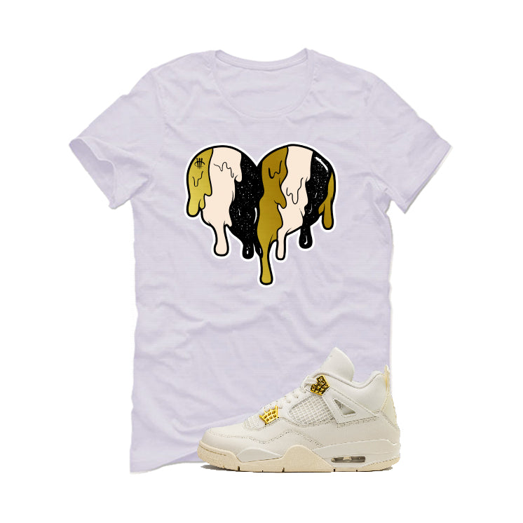 Air Jordan 4 WMNS “Metallic Gold” | illcurrency White T-Shirt (Heart)