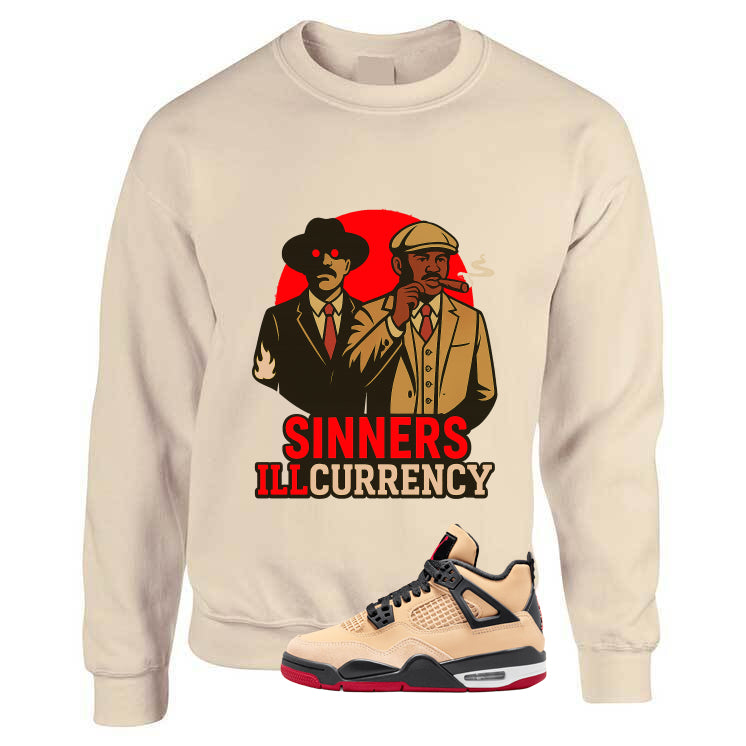 Air Jordan 4 Pizza (GS) Tan T-Shirt (Sinners)| illcurrency