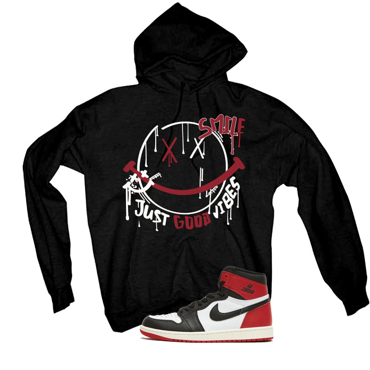 Air Jordan 1 High OG Black Toe Reimagined Black T-Shirt (Smile)| illcurrency