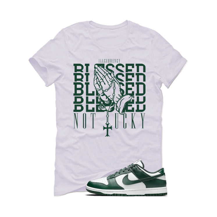 Nike Dunk Low Michigan State White T-Shirt (Blessed not lucky)