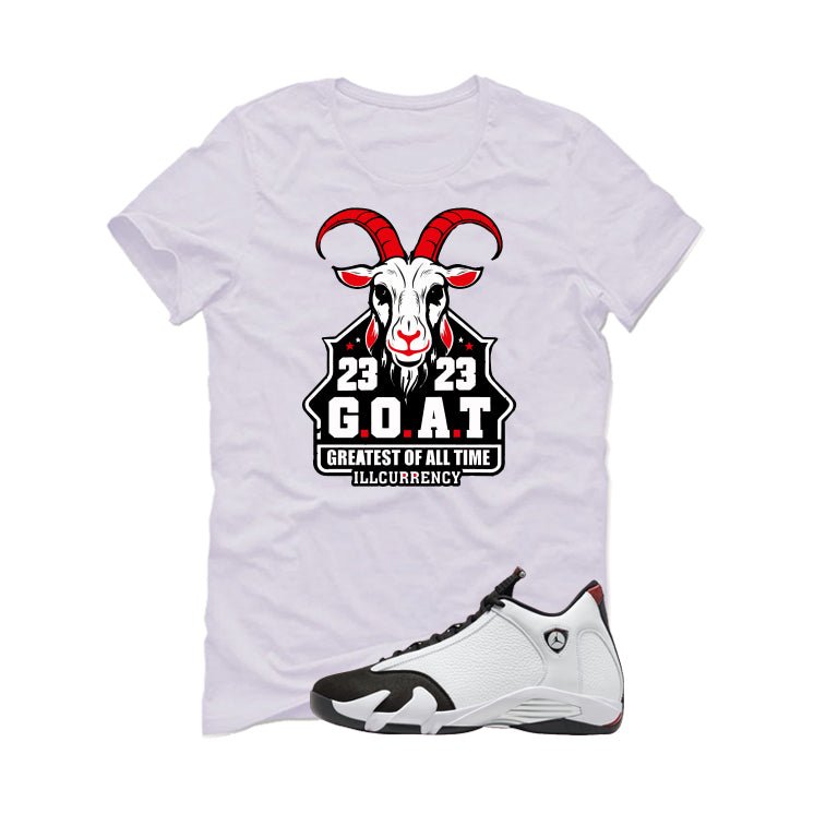 Air Jordan 14 Black Toe White T-Shirt (GOAT 23)| illcurrency