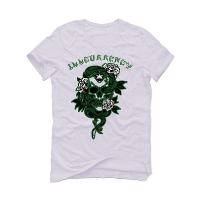 Nike Dunk Low WMNS “Satin Green” White T-Shirt (Snake Skeleton Rose)