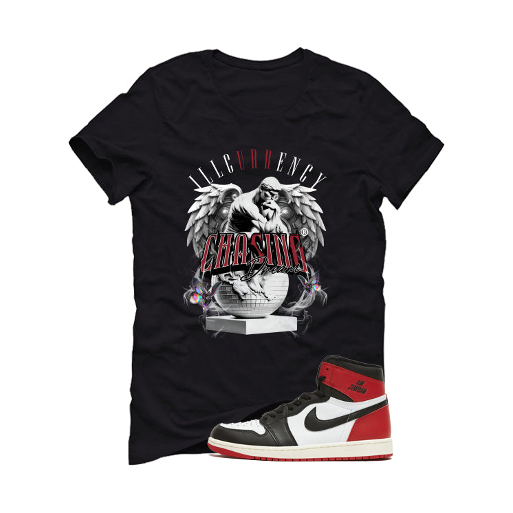 Air Jordan 1 High OG Black Toe Reimagined Black T-Shirt (Chasing Dreams)| illcurrency