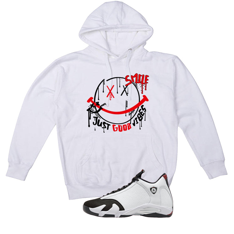 Air Jordan 14 Black Toe White T-Shirt (Smile)| illcurrency