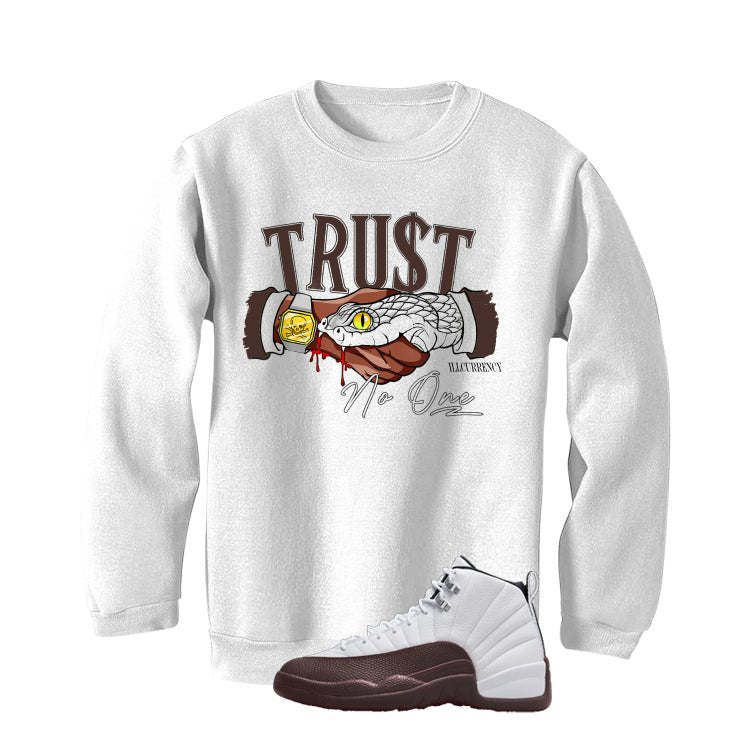 SoleFly x Air Jordan 12 Cafecito| illcurrency White T-Shirt (Trust No One)| illcurrency