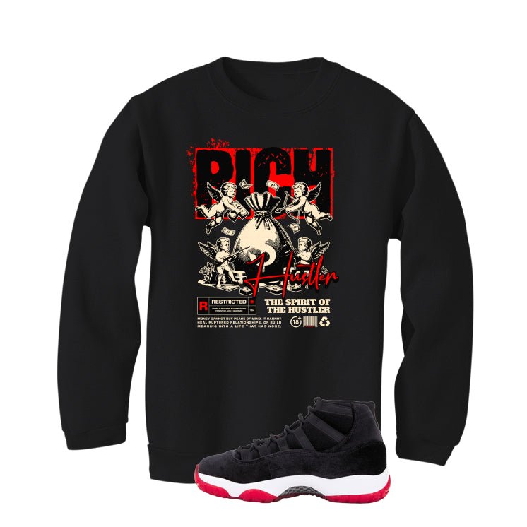 Air Jordan 11 Bred Velvet Black T-Shirt (Rich Hustler)| illcurrency