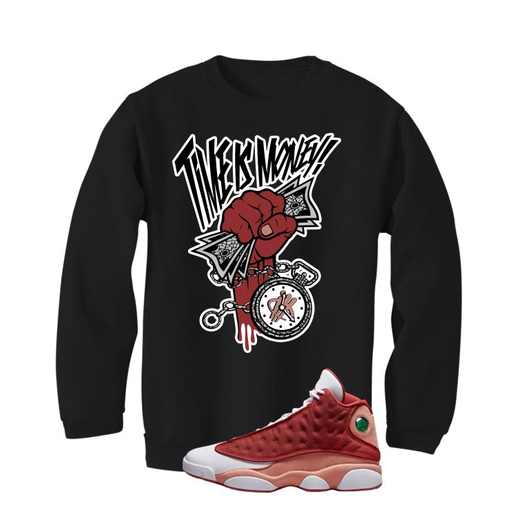 Air Jordan 13 Dune Red Black T-Shirt (Time Is Money)| illcurrency