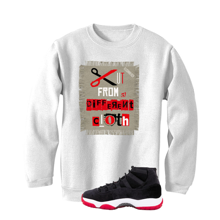 Air Jordan 11 Bred Velvet White T-Shirt (Cut from a different cloth)| illcurrency