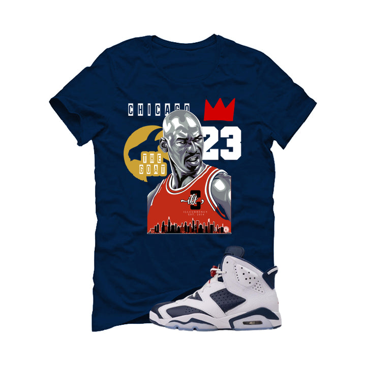 Air Jordan 6 Olympic Navy Blue T-Shirt (GOAT)| illcurrency