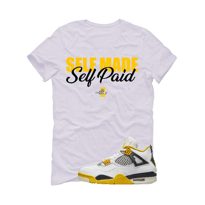 Air Jordan 4 WNNS “Vivid Sulfur” | illcurrency White T-Shirt (Self Made Self Paid)