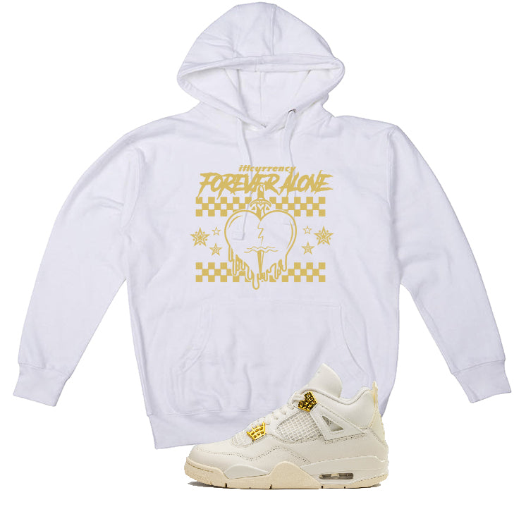 Air Jordan 4 WMNS “Metallic Gold” | illcurrency White T-Shirt (Forever Alone)