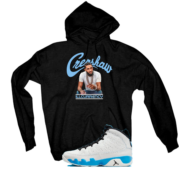 Air Jordan 9 “Powder Blue” | illcurrency Black T-Shirt (Crenshaw)