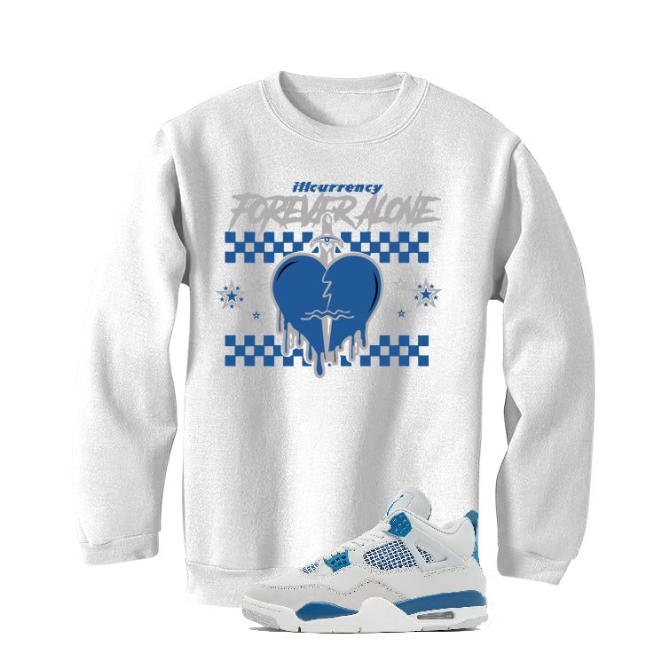 Air Jordan 4 “Military Blue” | illcurrency White T-Shirt (Forever Alone)