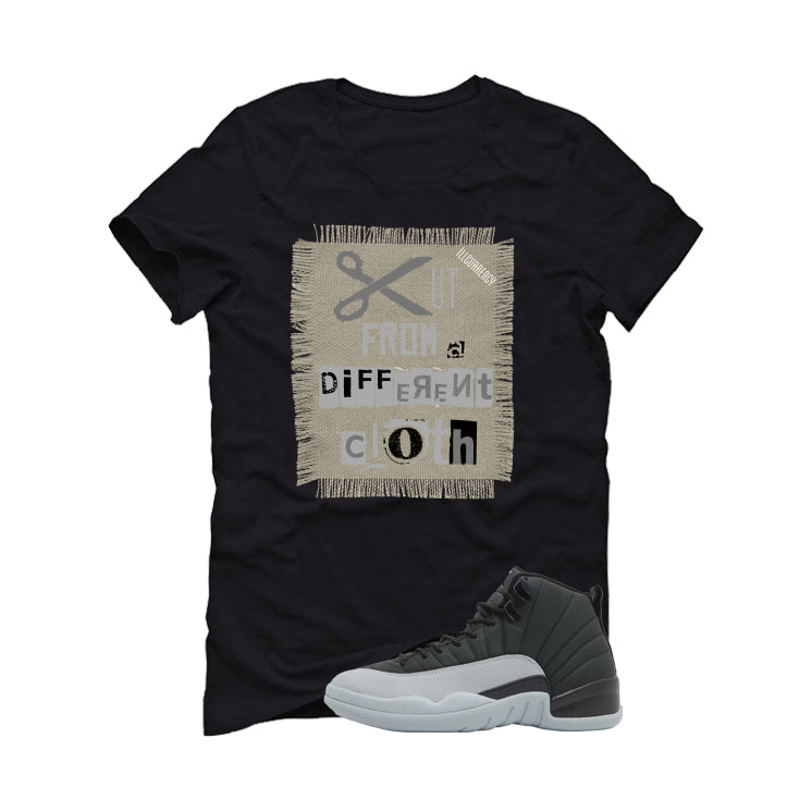 Air Jordan 12 Black/Wolf Grey Black T-Shirt (Cut from a different cloth)| illcurrency