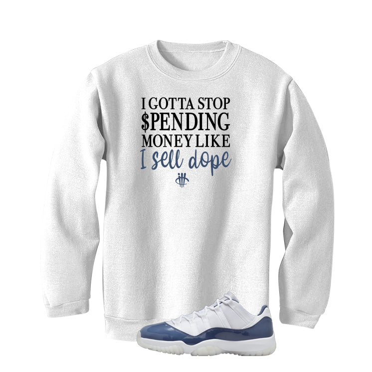 Air Jordan 11 Low Diffused Blue White T-Shirt (STOP SPENDING MONEY)| illcurrency