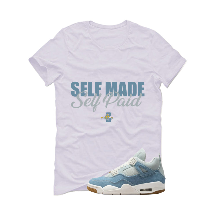 Air Jordan 4 Denim Worn Blue White T-Shirt (Self Made Self Paid)| illcurrency