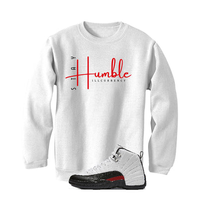 Air Jordan 12 “Red Taxi” | illcurrency White T-Shirt (Stay Humble)