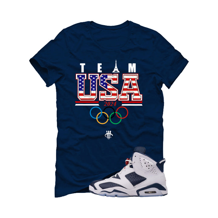 Air Jordan 6 Olympic  | illcrrency Navy Blue T-Shirt (Team USA)| illcurrency