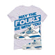 Air Jordan 4 Military Blue White T-Shirt (may the four's be with you)| illcurrency