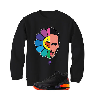 J Balvin x Air Jordan 3 Rio Black T-Shirt (J Balvin Flower)