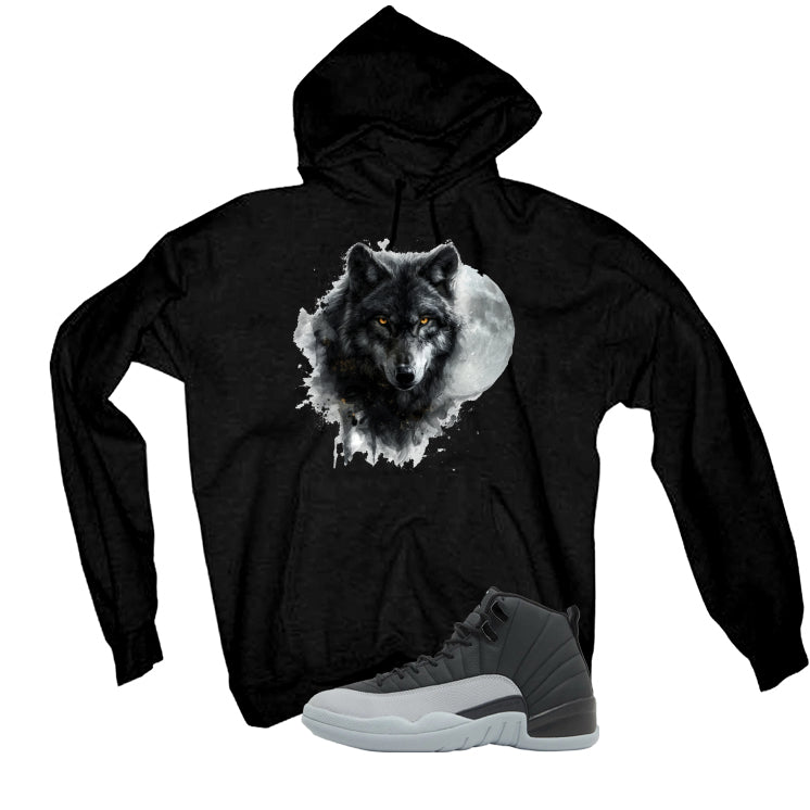 Air Jordan 12 Black/Wolf Grey Black T-Shirt (Moon Wolf)| illcurrency