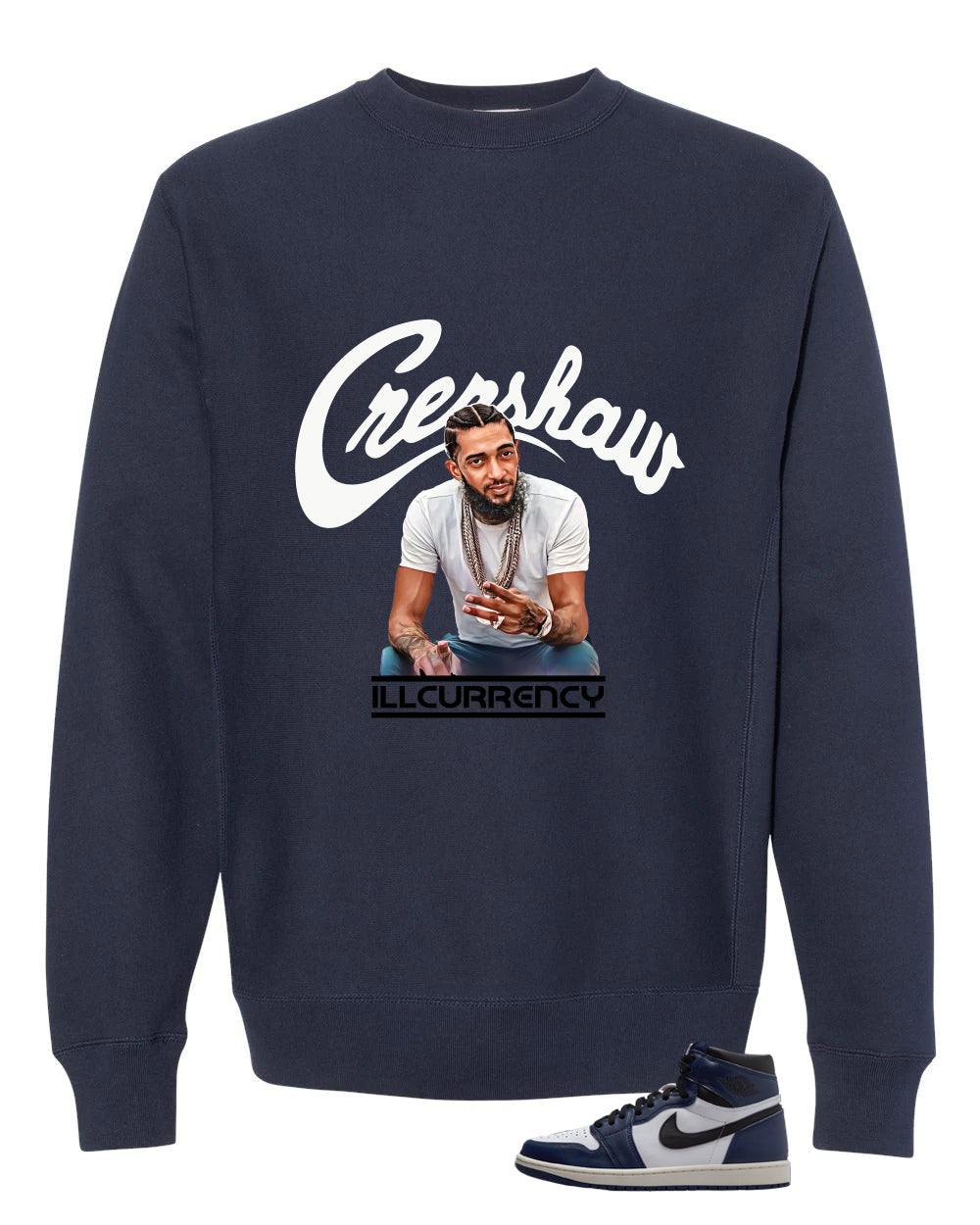 Air Jordan 1 High OG Midnight Navy Navy Blue T-Shirt (Crenshaw)| illcurrency