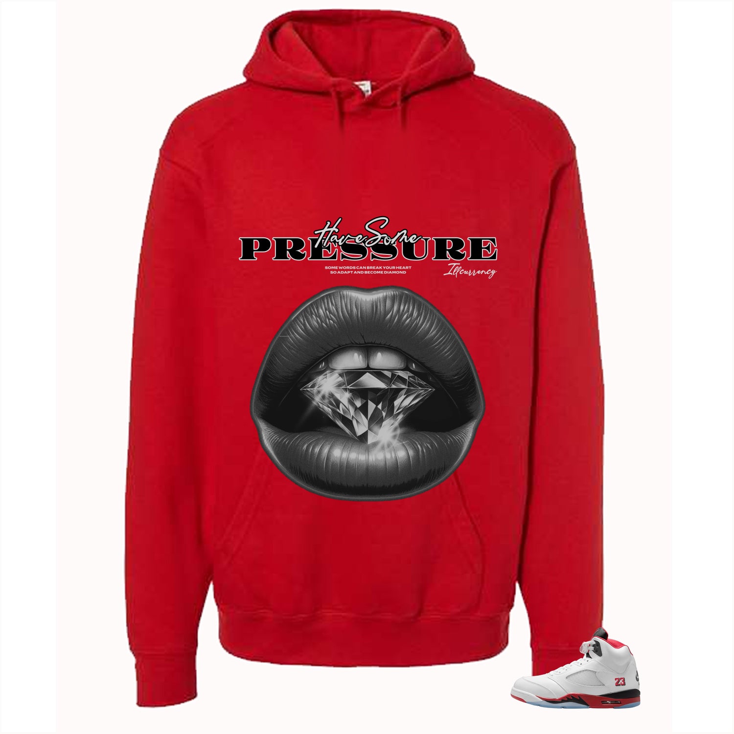 Air Jordan 5 Fire Red Black Tongue Red T-Shirt (Have Some Pressure)| illcurrency