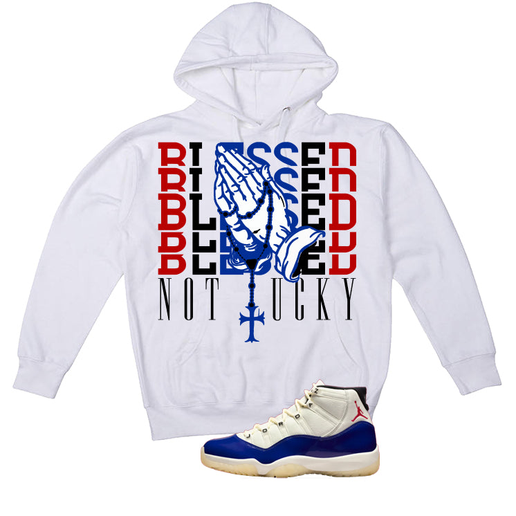 Air Jordan 11 Rare Air Matching T-Shirt, Sweatshirts & Hoodies White T-Shirt (Blessed not lucky)| illcurrency