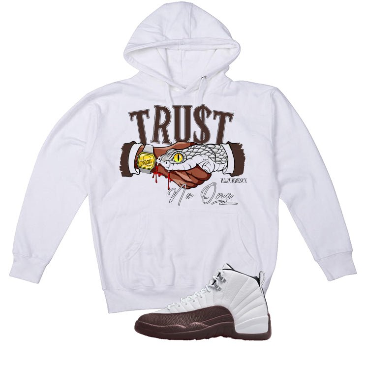SoleFly x Air Jordan 12 Cafecito| illcurrency White T-Shirt (Trust No One)| illcurrency
