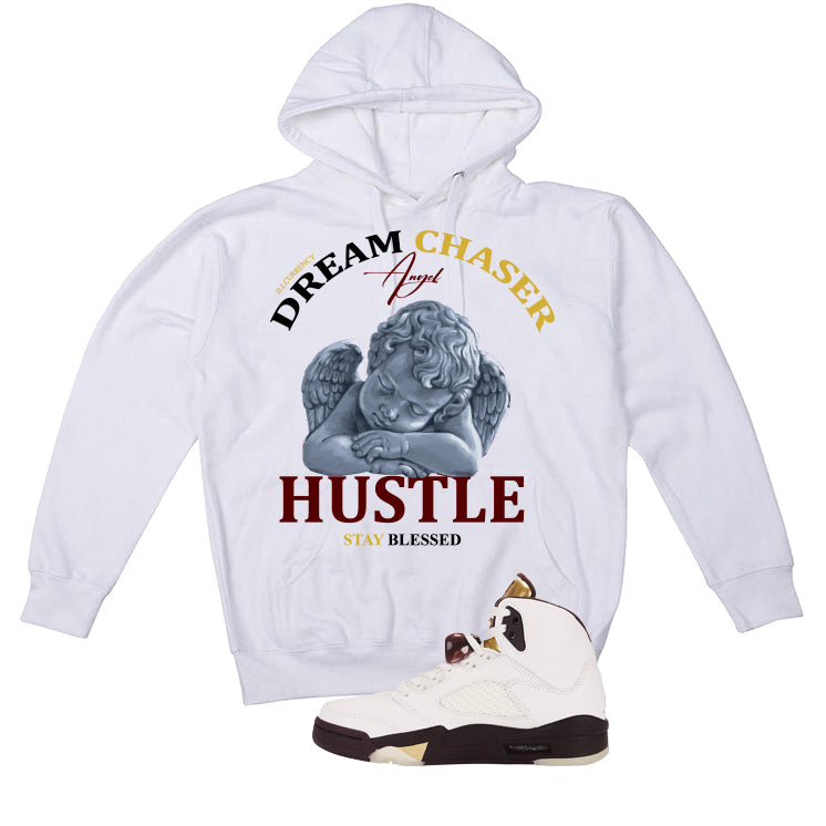 Air Jordan 5 Earth/Metallic Gold White T-Shirt (Dream Chaser Angel)| illcurrency